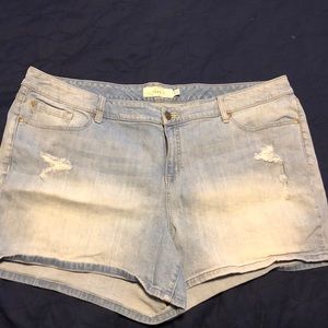 Light wash jean shorts